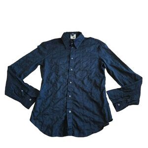 Versus versace Vintage men's Sz 36/50 black embroidered all over Keyhole